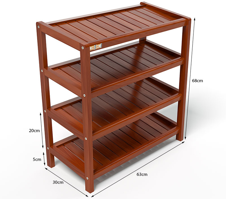 Kệ Dép 4 Tầng Gỗ Cao Su - Cánh Gián