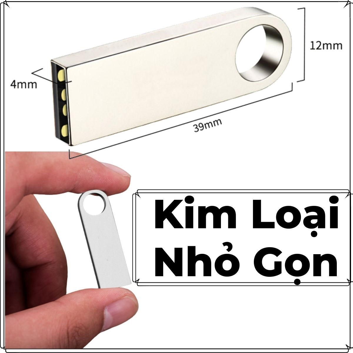 USB 64gb Mini Vỏ Kim Loại Cao Cấp - Thiết Kế Nhỏ Gọn, Chống Nước, Kết Hợp Công Nghệ Truyền Tải Siêu Tốc