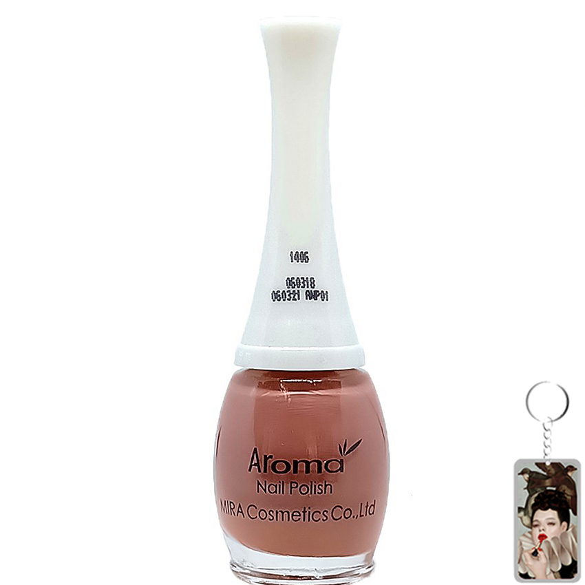 Sơn móng tay Aroma Nail Polish Hàn Quốc 12ml No.1406 nâu đất tặng kèm móc khóa