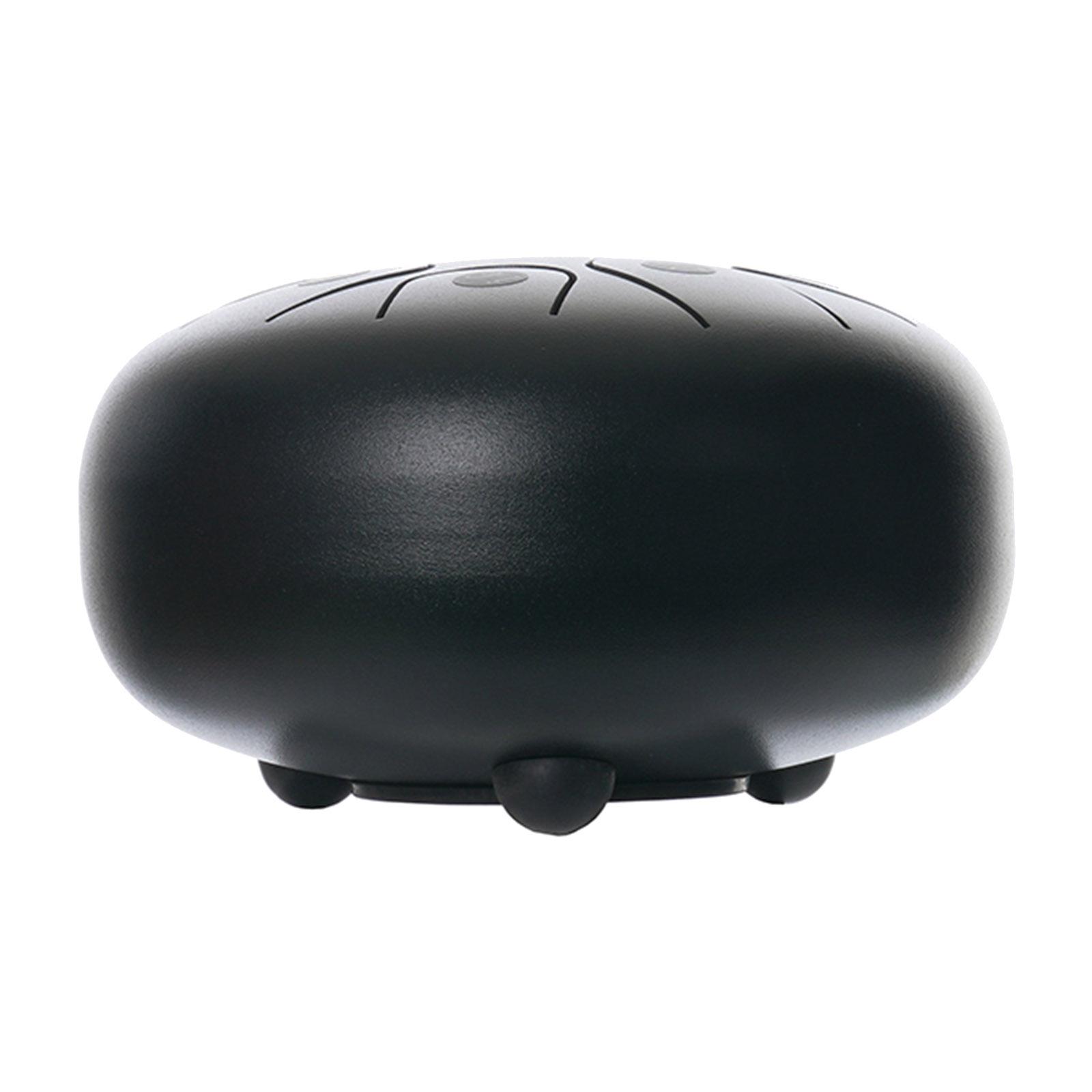 8 Notes 6in Steel Tongue Drum Standard G Key with Music Book Gift Black