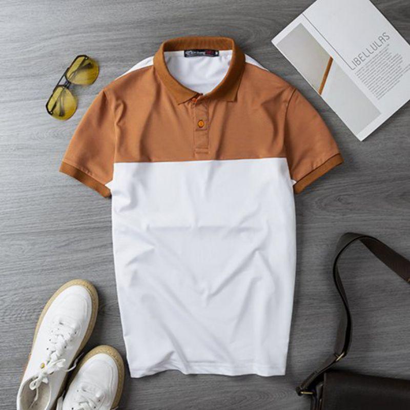 Áo Thun POLO Nam Cổ Bẻ Phối Màu Chất Liệu Vải Cotton