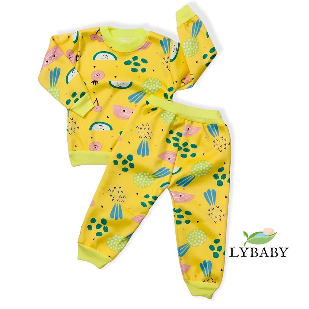 Bộ nỉ cho bé trai bé gái LYBABY bộ nỉ bông cho bé mềm mịn họa tiết BDT06