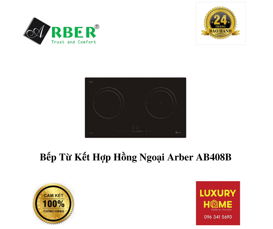 Bếp Từ Kết Hợp Hồng Ngoại Arber AB408B - Hàng Chính Hãng