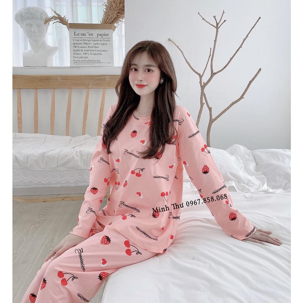 Bộ ngủ mặc nhà dài tay thu đông họa tiết hình dễ thương chất liệu thun sữa co giãn mềm mịn -Mã BD03