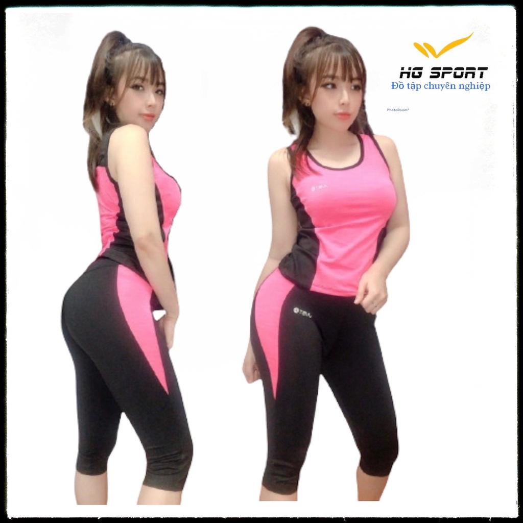 Bộ Tập Yoga, Gym, Đồ Tập Thể Thao Nữ, Quần Lửng Áo Sát Nách kiểu cách cá tính 45 - 65 kg BLSN03