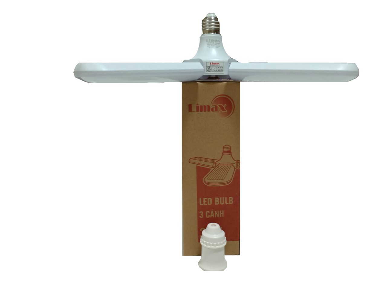 Led Bulb 3 cánh và đui đèn xoáy E27