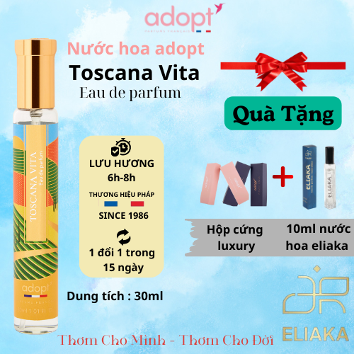 Nước hoa nữ chính hãng Adopt Toscanavita Hương Ngọt Ngào Thanh Lịch Dung Tích 30ml