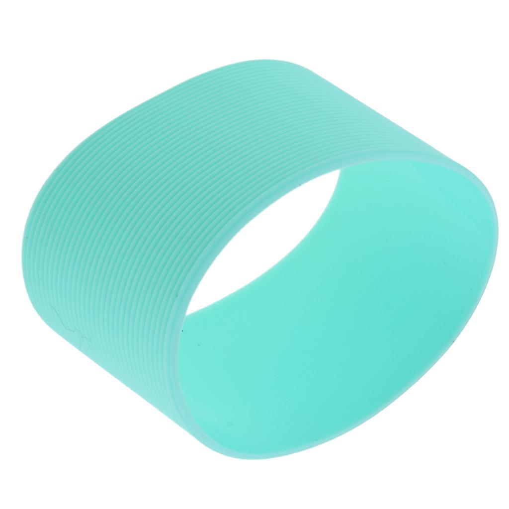 2xOutdoor Silicone Round Non- Water Bottle Mug Cup Sleeve Cover Green