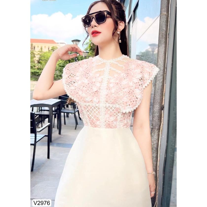 Đầm Thiết Kế Hà Dress Chất Liệu Vải Tafta Phối Ren Sợi Cao Cấp - Váy Thiết Kế Thanh Lịch Trẻ Trung