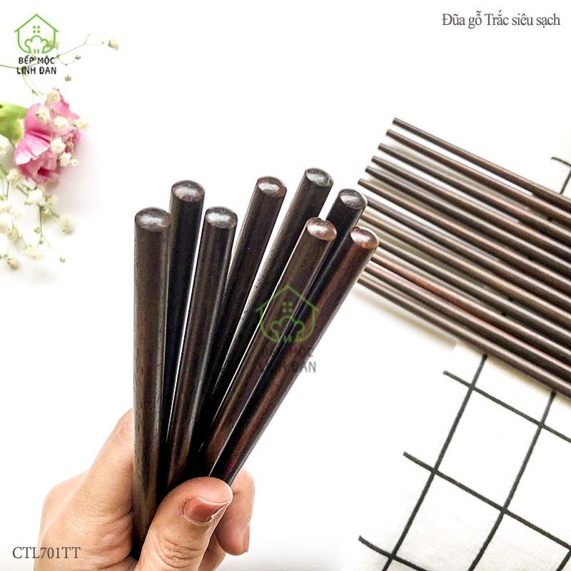Đũa Gỗ Trắc Tự Nhiên Việt Nam Siêu Sạch HAHANCO Bộ 10 Đôi Tròn