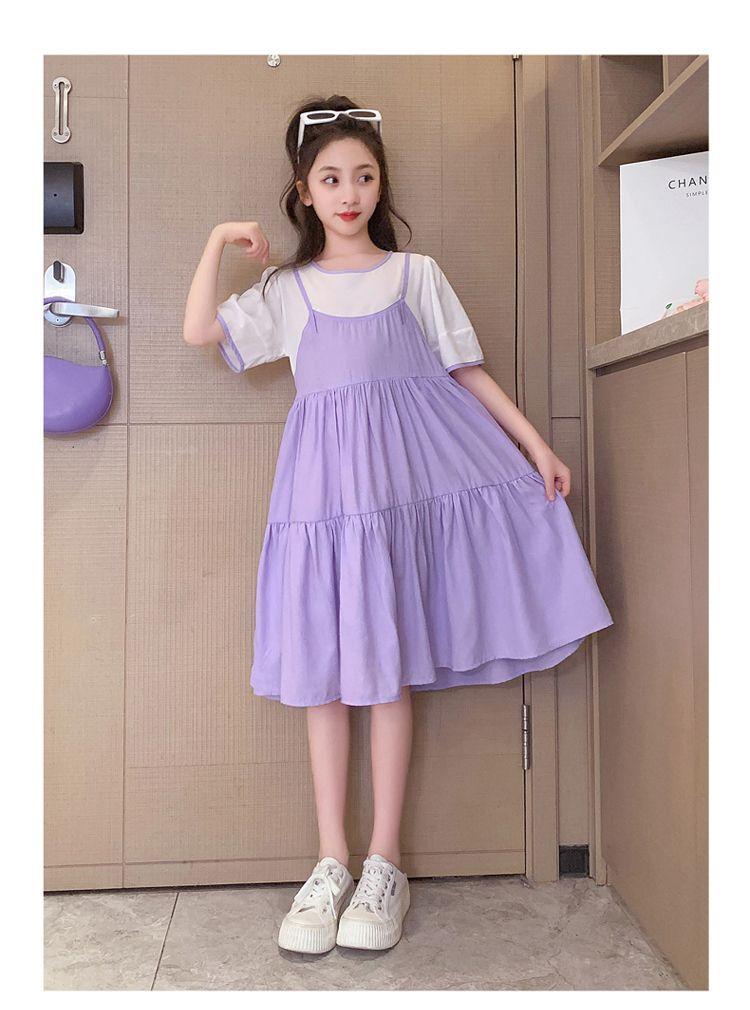 DIYIWEI Cô gái ăn mặc mùa hè 2023 phong cách phương Tây lớn bé lưới váy trẻ em mỏng giả hai váy công chúa