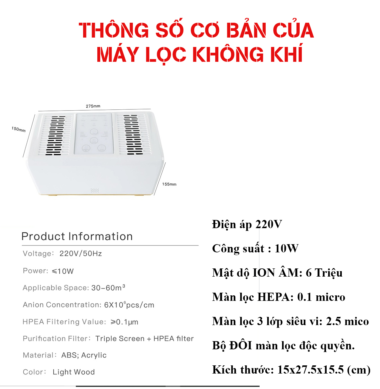 Máy lọc không khí J020 GX Diffuser công suất lớn Tặng thêm miếng lọc dự phòng - Hàng chính hãng