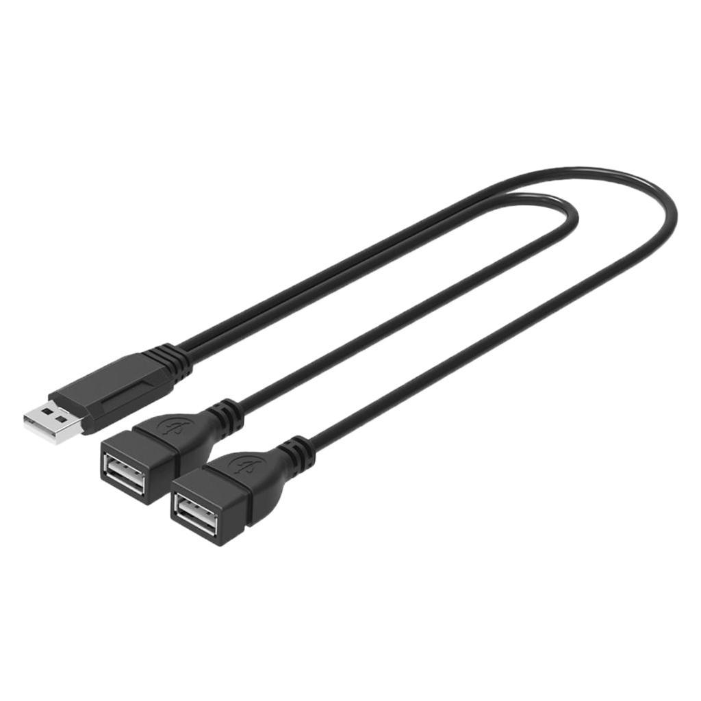 USB 2.0 A Male To 2 Dual USB Female  Y Splitter Hub Power Cable