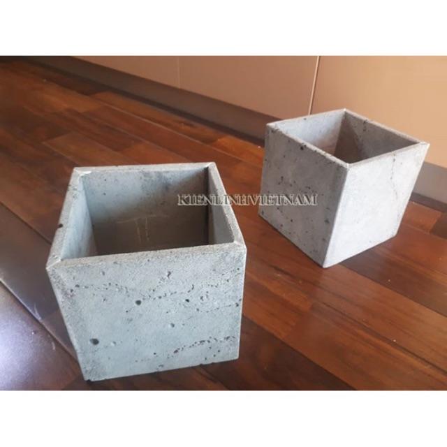 Chậu hoa đá ong xám hình vuông 15x15x15cm