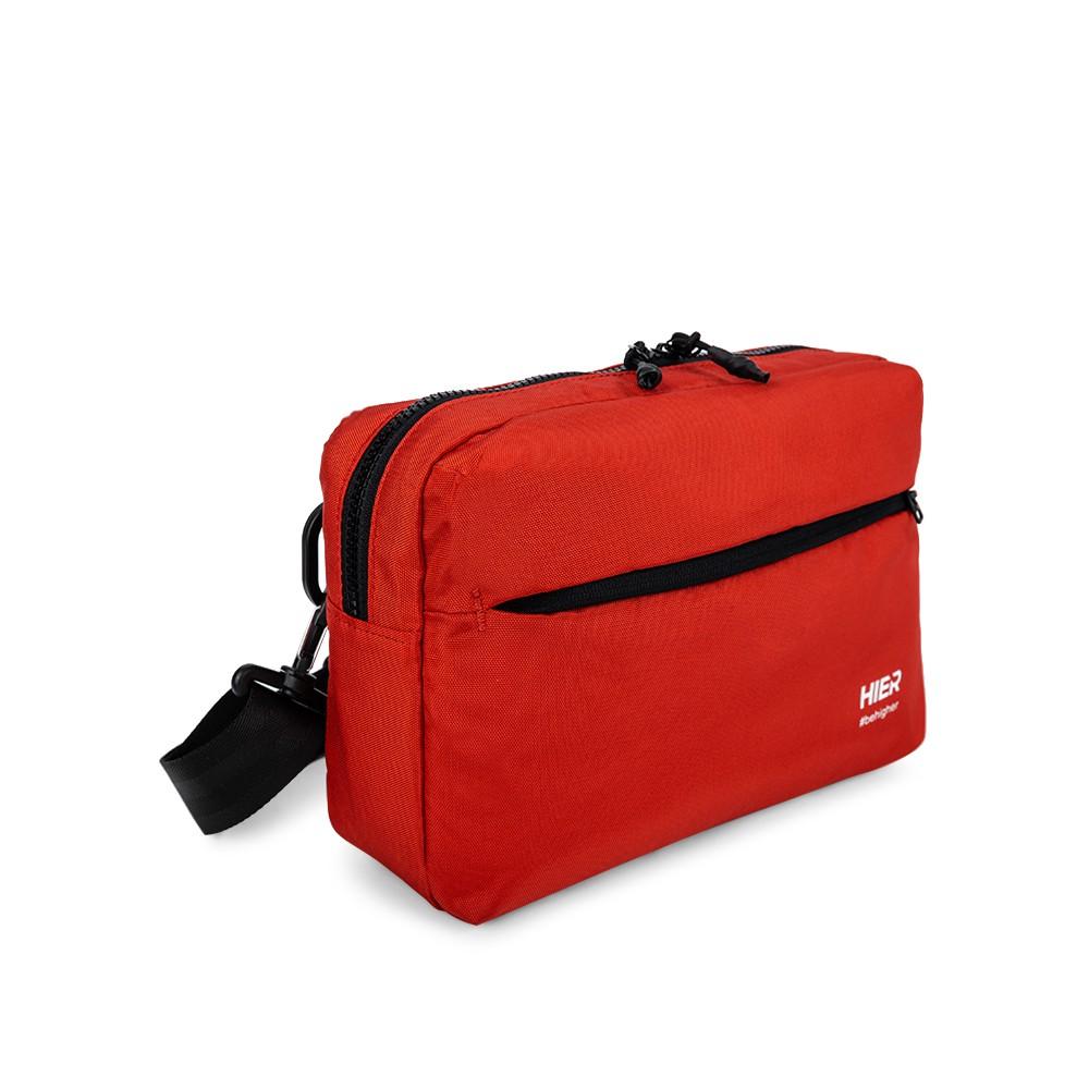 Túi đeo chéo HIER màu đỏ đựng Ipad dưới 10.2 inch - 8 ngăn - chống nước - có đệm chống sốc kèm đai an toàn