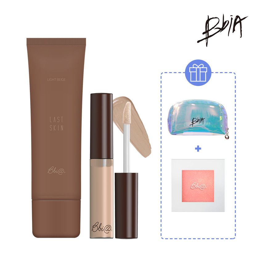 Combo Slim Face: 01 Last Skin + 01 Last Contouring #02 Coffee Brown tặng 01 Highlighter + 01 Pouch