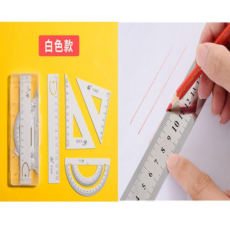 Giá thấp nhất bộ thước kim loại thước bộ 15cm thước sinh viên ins 4 bộ thước thép thước tam giác thước thước đo góc AliExpress