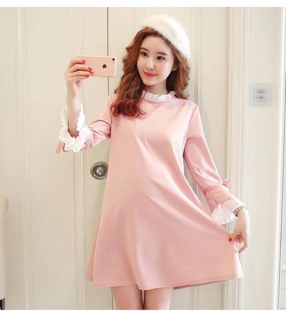 Váy bầu Quảng Châu hồng nhạt