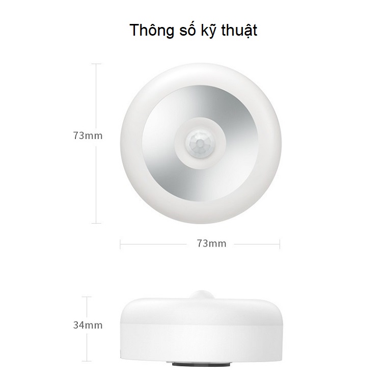 Đèn led cảm biến mini treo đa năng sử dụng như đèn ngủ, đèn đọc sách, treo tủ, treo  xe đa năng YK212 ( Tặng kèm 2 nút kẹp cao su đa năng giữ dây điện cố định )