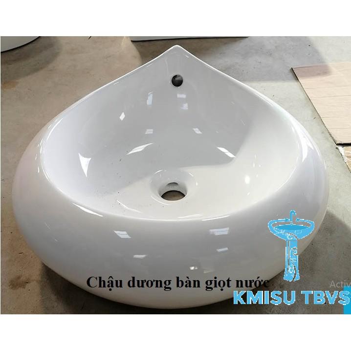 Chậu lavabo, tChậu rửa mặt dương bàn hình giọt nước. Kmisu thiết bị vệ sinh