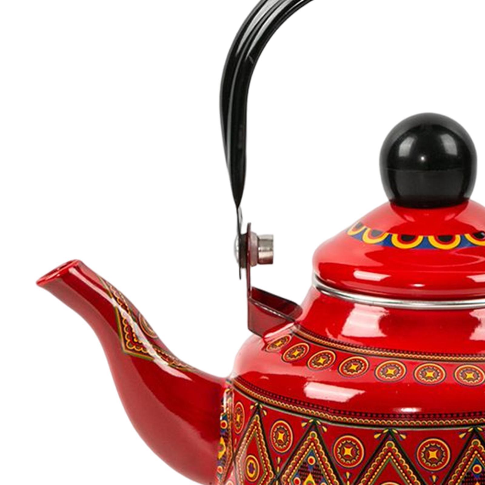 Large 2.5L Enameled Tea Kettle Tea Pot Tableware for Picnic