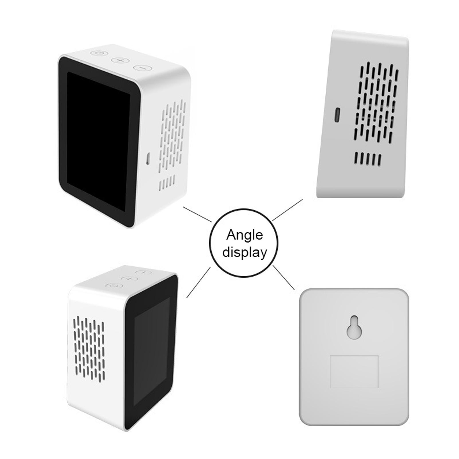 Tuya WiFi Intelligent Air Quality Detector PM2.5 CO2 TVOC HCHO Temperature Humidity AQI 7 In 1 Detector Time Date Week Display Mobilephone APP Remotes Viewing Home Indoor Desktop Air Quality Monitor