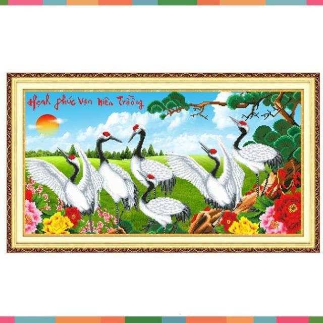 Tranh thêu chữ thập 3D Hạnh Phúc Vạn Trường Niên
