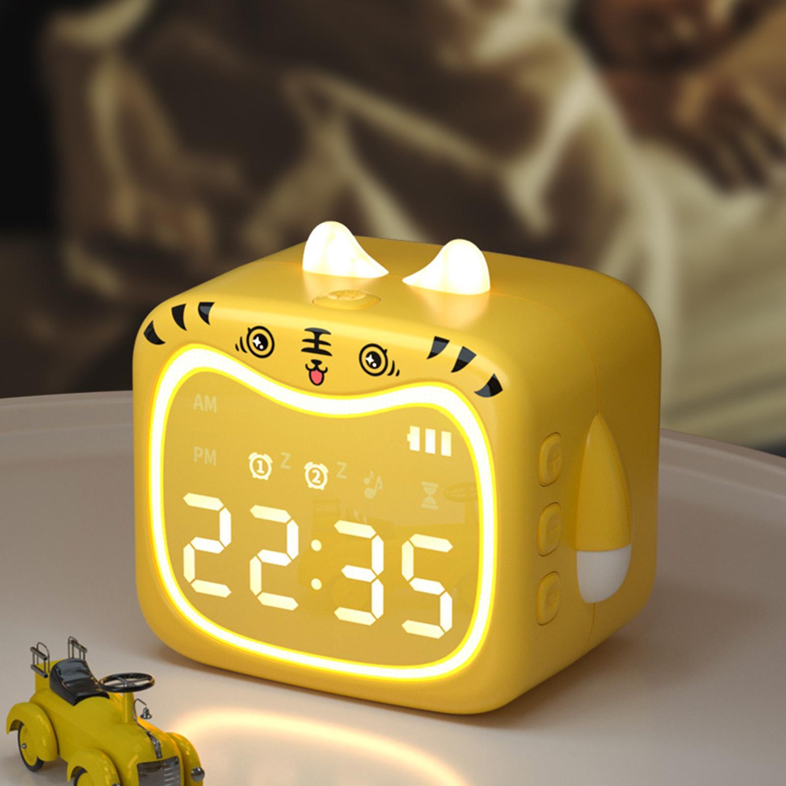 Kids Alarm Clock with Temperature Display Night Light Wake up Bedside Clock