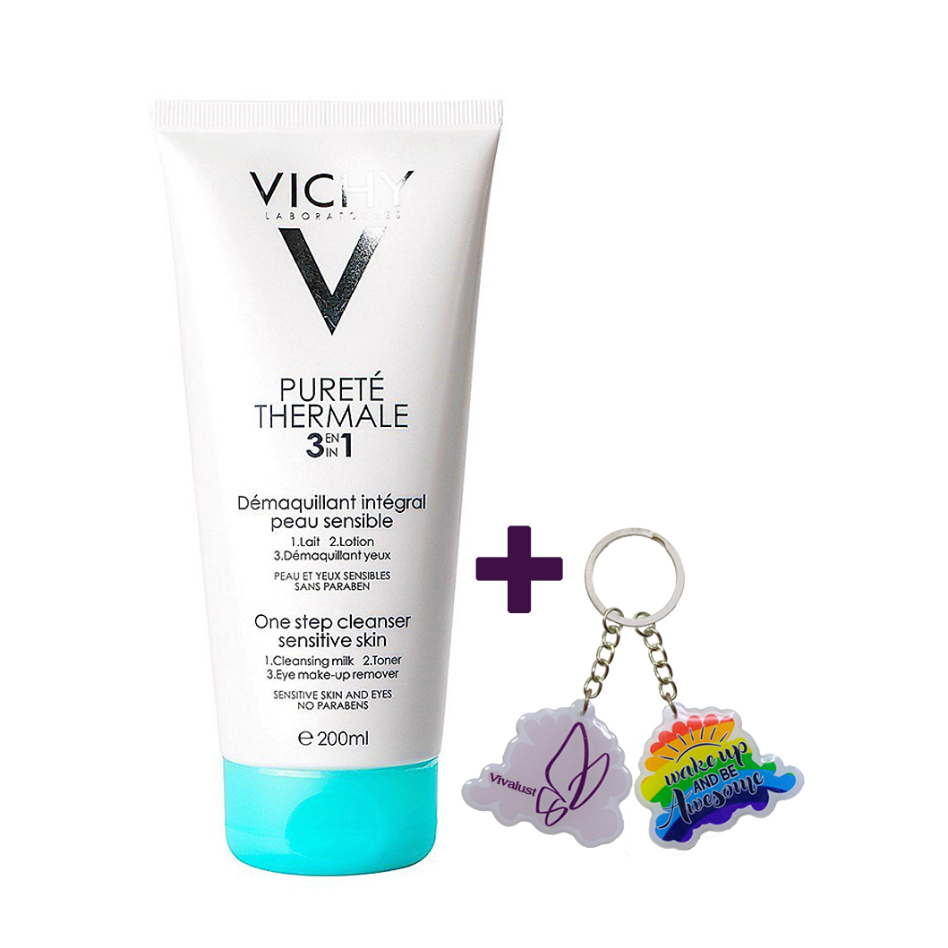 Sữa Rửa Mặt Tẩy Trang 3 Tác Dụng VICHY Purete Thermale One Step Cleanser  200ml - TẶNG MÓC KHÓA