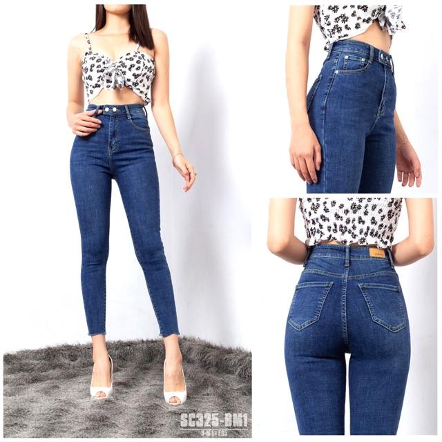 QUẦN JEANS 2 nút CẠP SIÊU CAO VẢI ĐẸP CO GIÃN