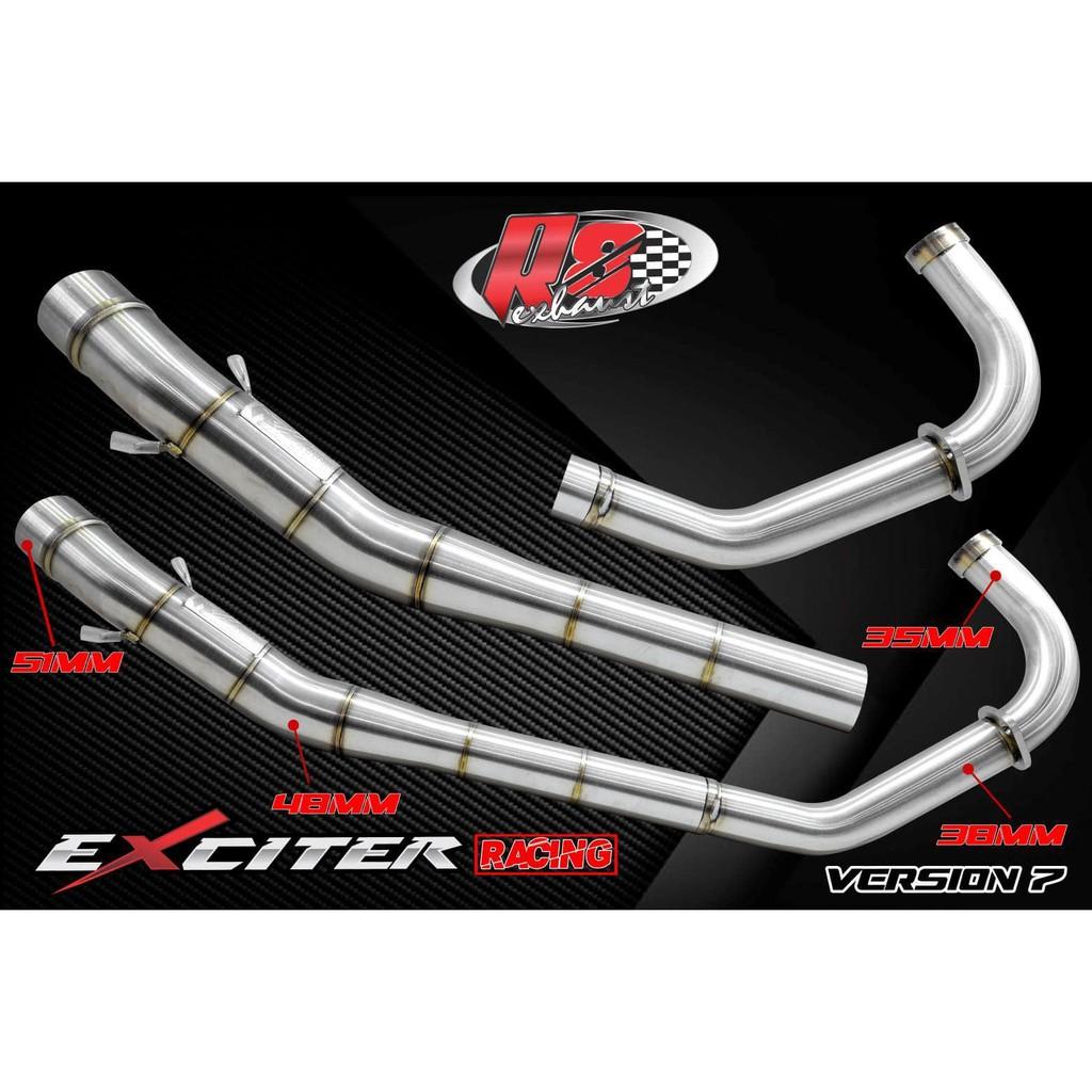 Cổ Pô Tăng R8 Racing 2 Khúc Exciter 150, MX King, Y15ZR Bảo Hành Chất Liệu Inox 304 100% Không Bị Sét