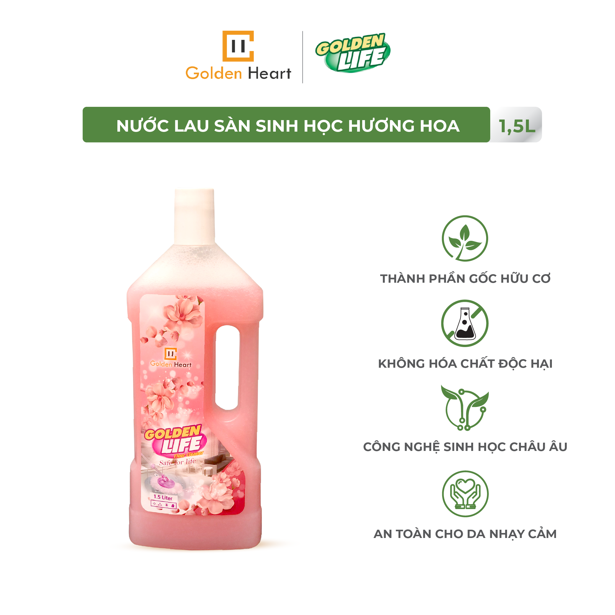 Nước lau sàn Golden Life 1.5L - Hương Hoa Ly