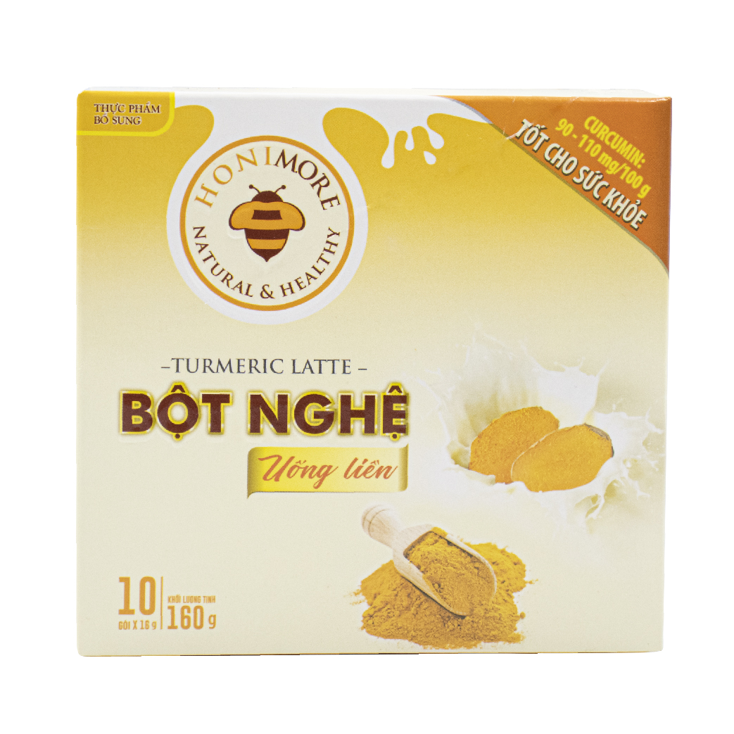 Bột nghệ uống liền 160g Honimore 3 trong 1 -  10 gói Thơm ngon, dễ uống