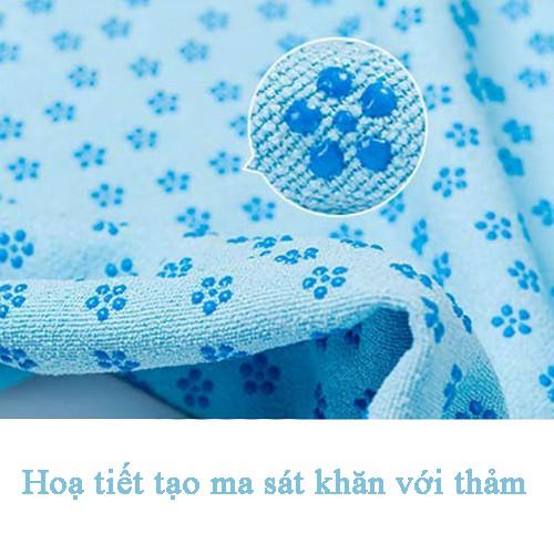 Khăn trải thảm yoga, khăn trải thảm dày mịn chống trơn trượt MICROFIBER thấm hút mô hôi cao cấp tặng túi đựng