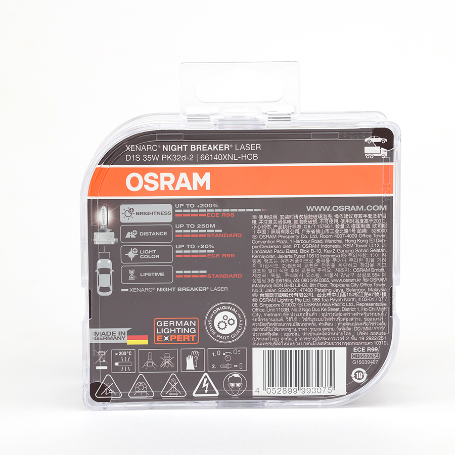 Combo 2 Bóng Đèn Xenon OSRAM Night Breaker D1S 66140XNL 12V 35W