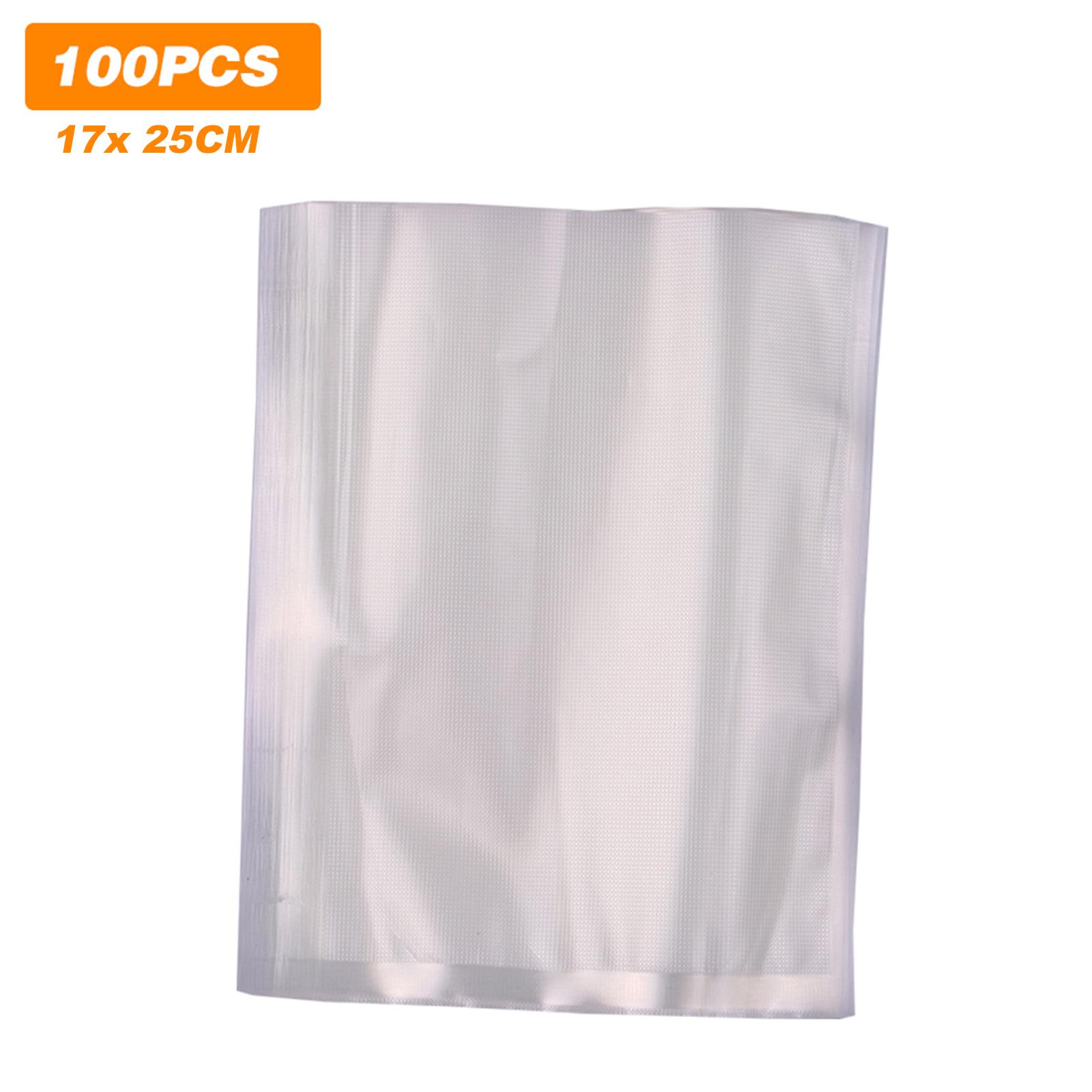 100 PCS Vacuum Sealer Bags Vacuum Sealer Storage Bags Dry and Moist Food Saver Accessories Pre-cut Bag, Single Embossed Surface