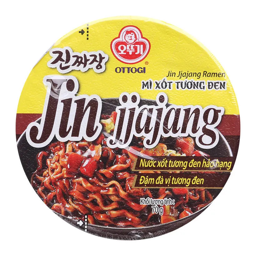 Combo 6 ly Mì ly Ottogi Jin Jjajang vị xốt tương đen 70gr