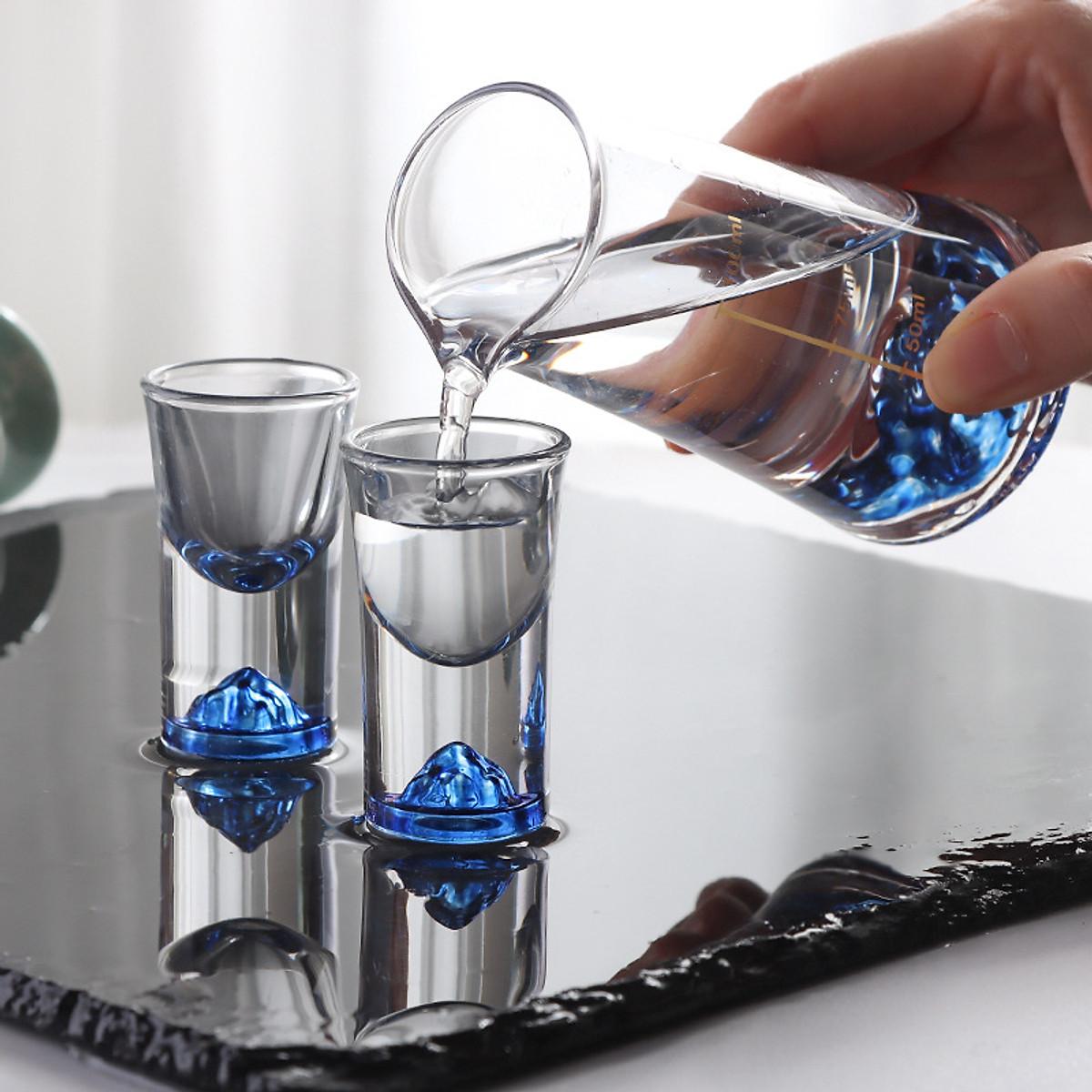 SET 6 LY UỐNG RƯỢU BLUE MARIS - Kèm hộp đựng cao cấp