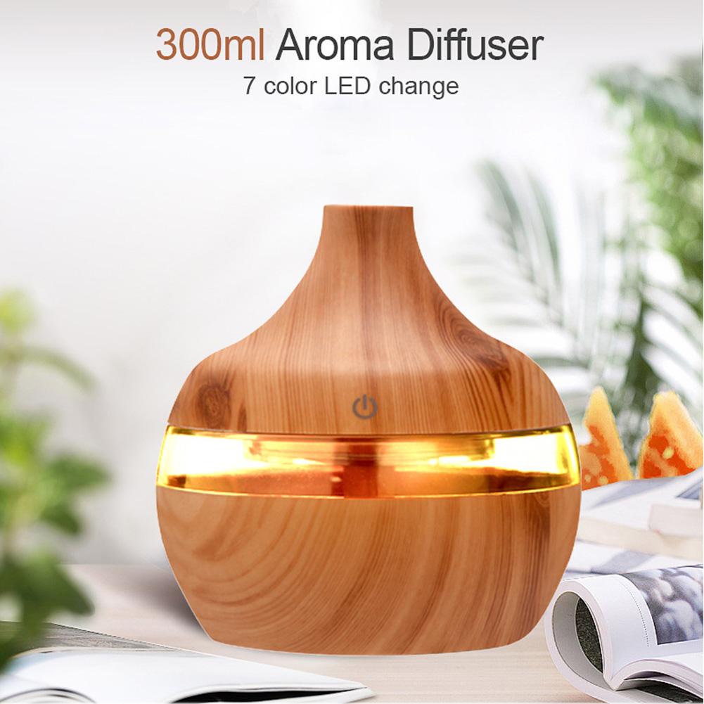 Điện Máy Phun Sương Tạo Độ Ẩm Tinh Tinh Dầu Khuếch Tán Tinh Dầu Siêu Âm Thanh Vân Gỗ Máy Tạo Độ Ẩm Không Khí USB Mini Phun Sương Tạo LED Ánh Sáng Cho Ngôi Nhà