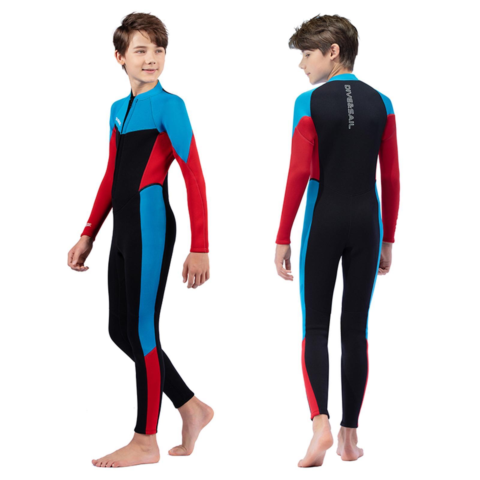 Kids Wetsuit Thermal Fullsuit 2.5mm Neoprene Swim Suit Diving Swimsuit