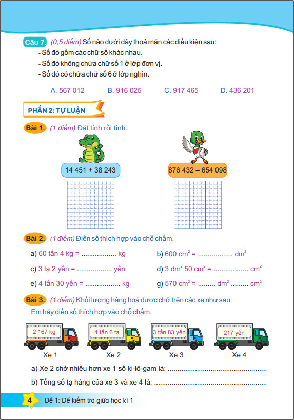 Sách - Đề Kiểm Tra Toán 4 - Biên soạn theo chương trình giáo dục phổ thông mới - Kết Nối - ndbooks