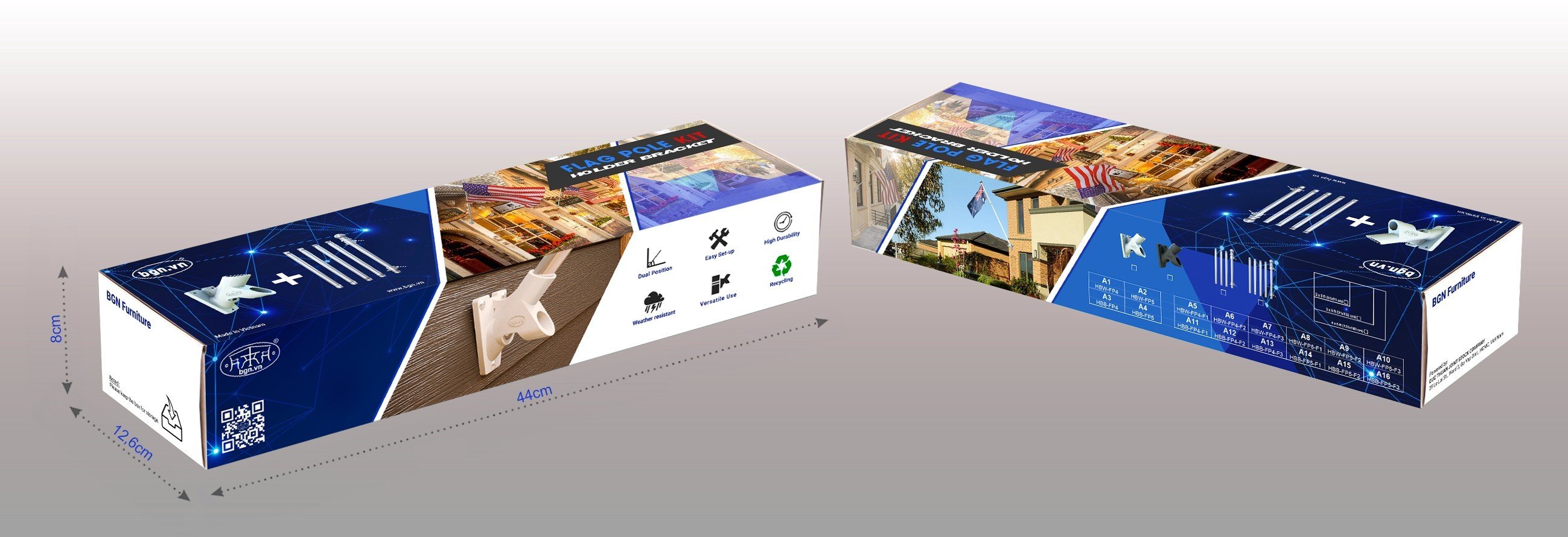 Bộ sản phẩm giá treo cờ A14S