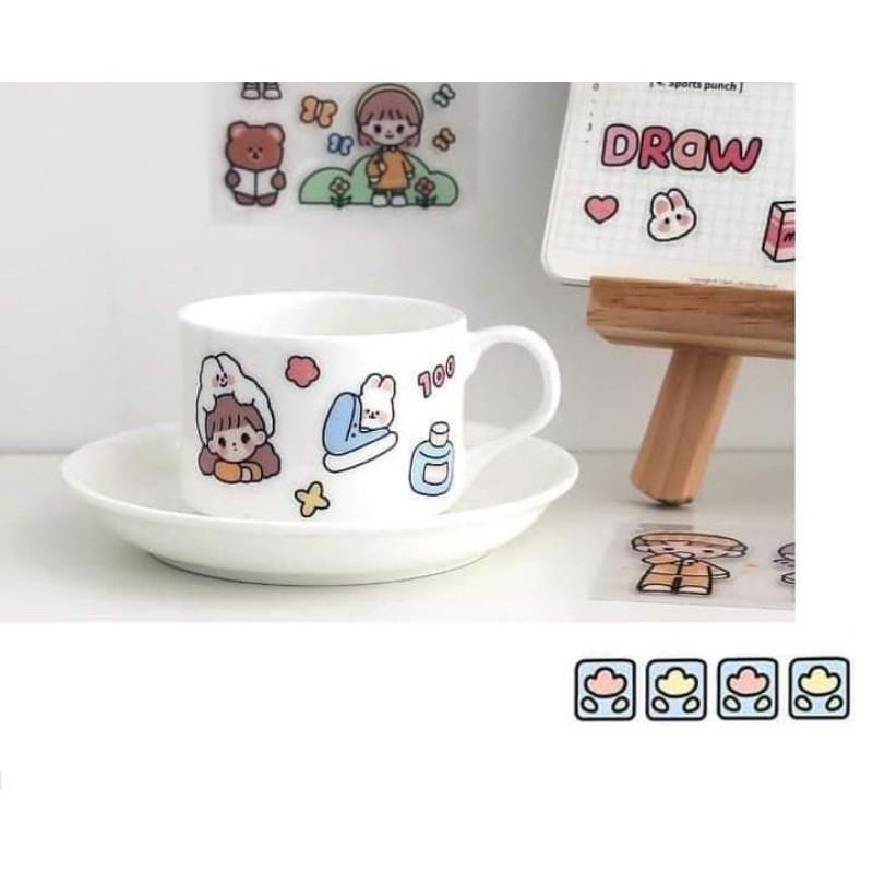 BỘ 1000 STICKER HÃNG TELADO CÔ GÁI VÀ BÉ THỎ