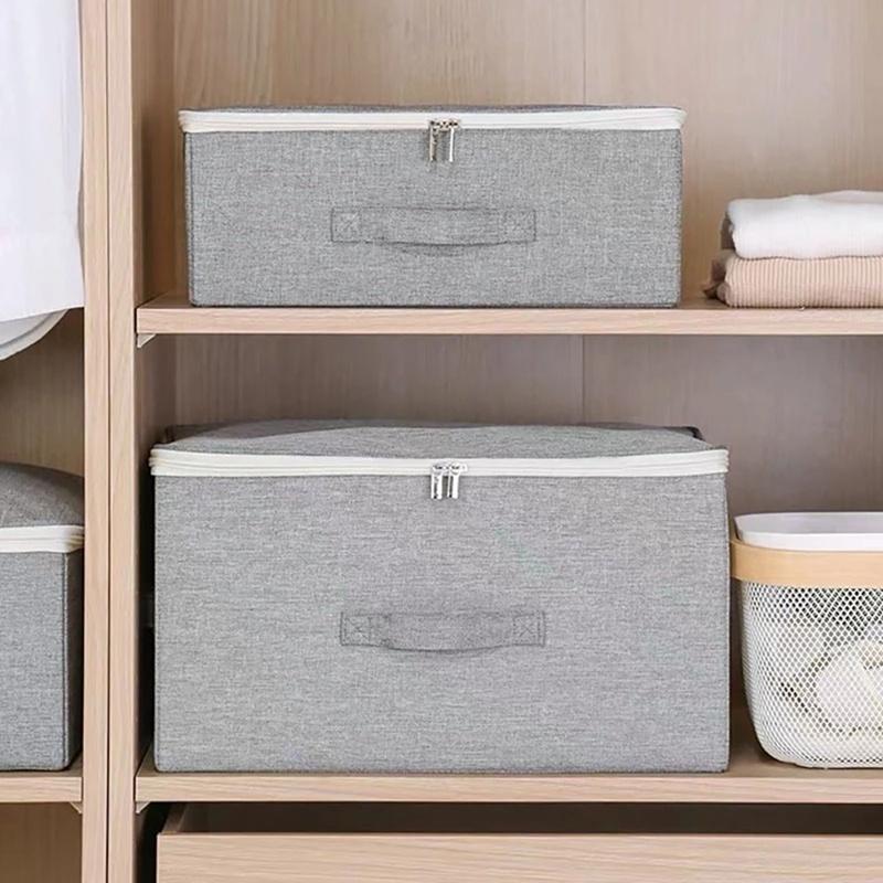 Foldable Storage Box for Clothes Large Capacity Storage Boxes Underwear Socks Box with Lid Quilt Dust-Proof Box,S - L