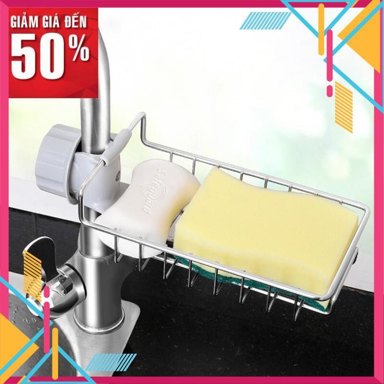 Giá để treo vòi nước gắn lavabo thông đa năng minh khay kệ inox đựng đồ phòng tắm nhà bếp trang trí đẹp