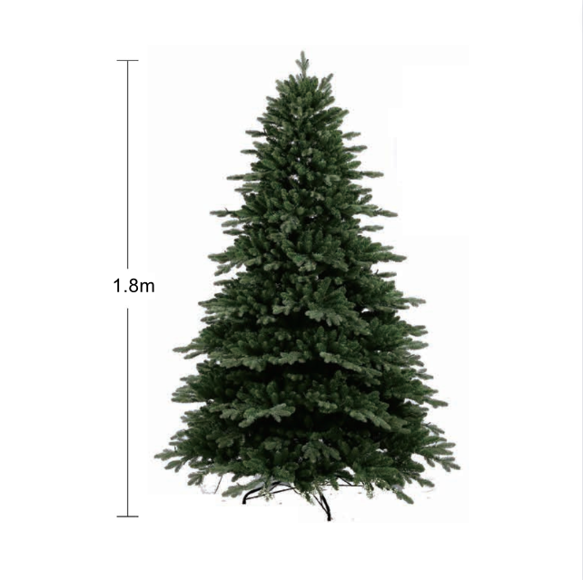 Cây Thông Lá PE Xanh CAO 1.8m - C23 Tán Rộng Cây Thông Trang Trí Noel Tán Rộng