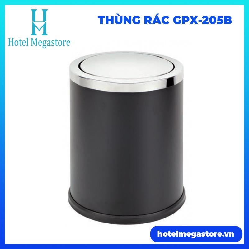 Thùng rác inox trang trí GPX-205B 8 Lít (Đen)