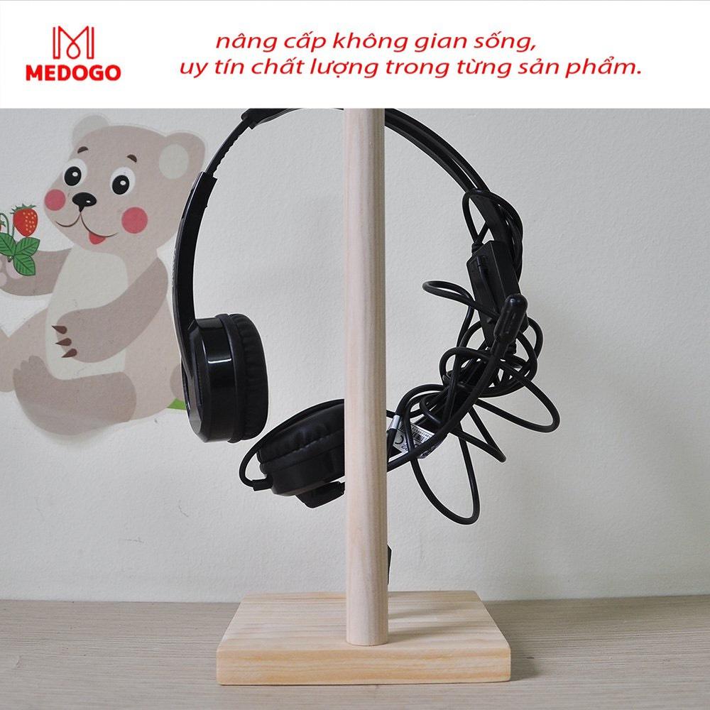 Giá treo tai nghe kệ gỗ đế vuông và tròn chất liệu gỗ thông tự nhiên