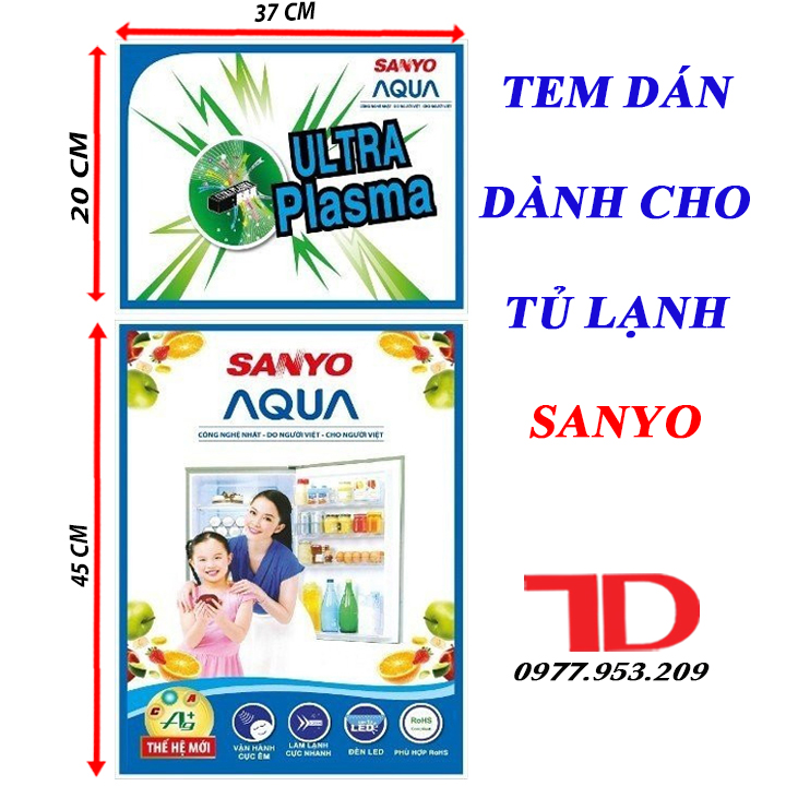 Tem dán dành cho tủ lạnh SANYO