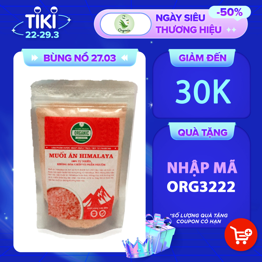 Muối Hồng Himalaya Hạt Mịn Nguyên Chất Túi 500gr